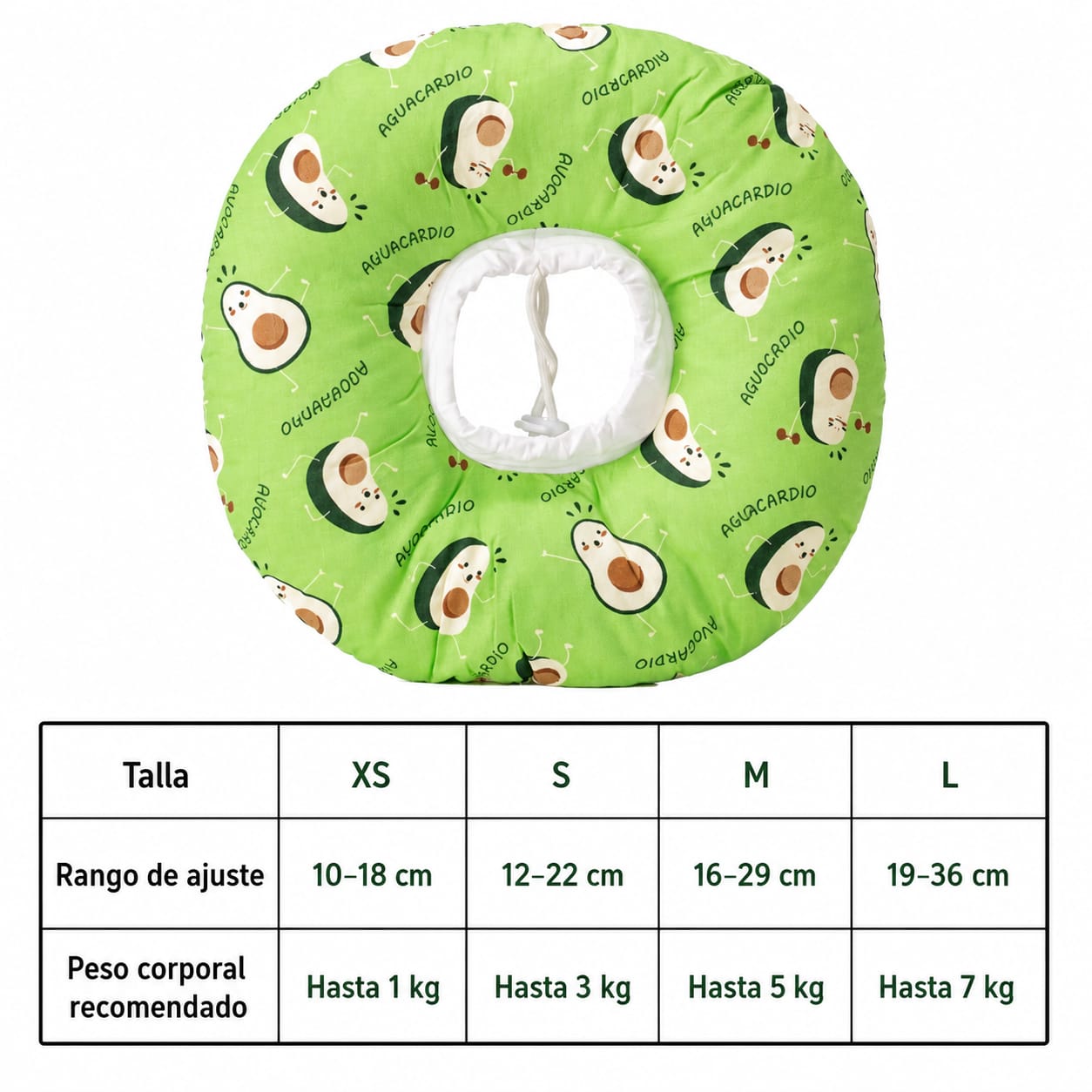 Collar Isabelino Inflable Tipo Dona para Perros y Gatos Estampada Talla M